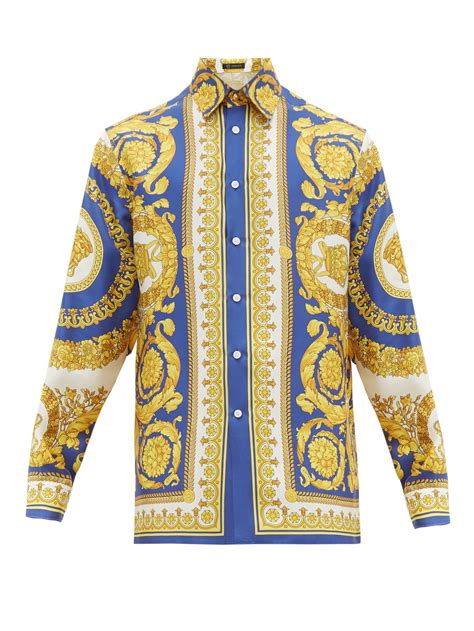 fake versace button up shirts|long sleeve versace shirt.